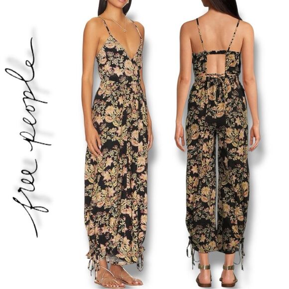 FREE PEOPLE Women’s Stand Out Floral Print One-Piece/Jumpsuit in the Size Large - Picture 3 of 16